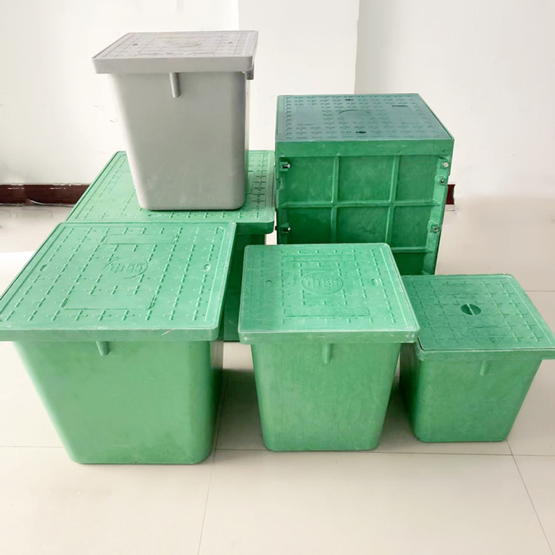 Integrated wiring well, PE plastic weak current well, finished power well cover, street lamp well, square SMC handhole well pic 7