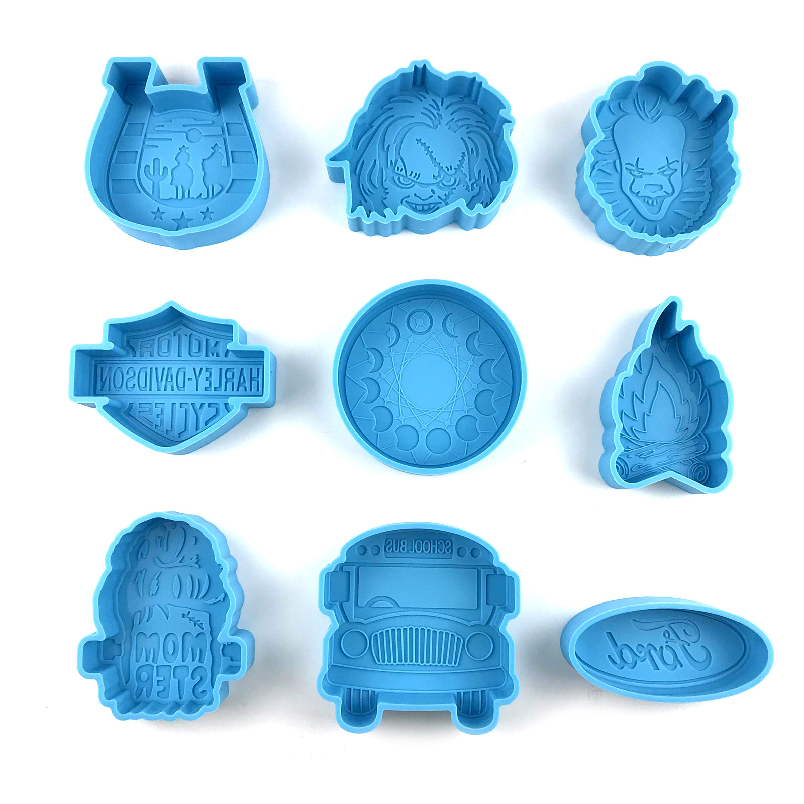 车载香薰滴胶模具DIY月相篝火香薰小丑杰森香薰蜡烛石膏硅胶模具详情24