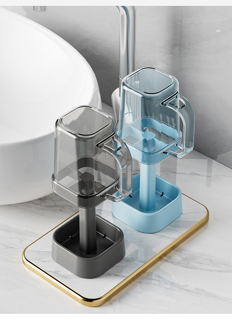 卫生间牙刷架收纳牙膏电动牙刷带手柄漱口杯架家用洗漱用品置物架详情18