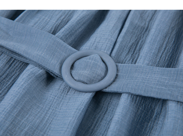 感气场系带收腰连衣裙2025夏季新款圆领A字连衣裙详情8