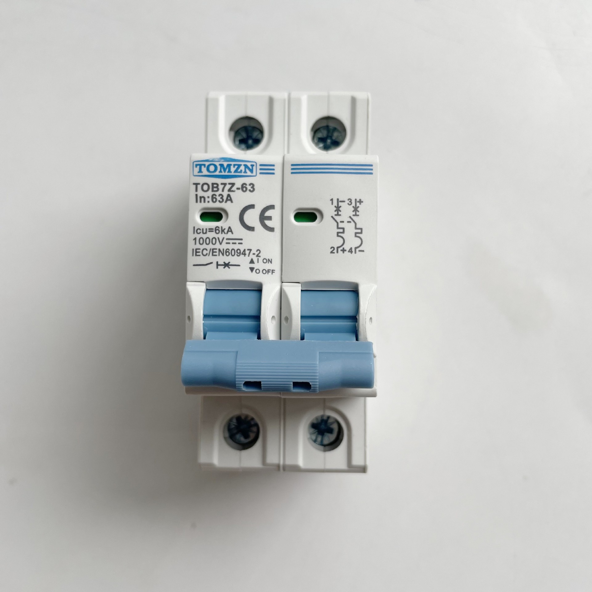 TOMZN光伏直流小型断路器DC1000V2P63A空气开关同正MCB详情2