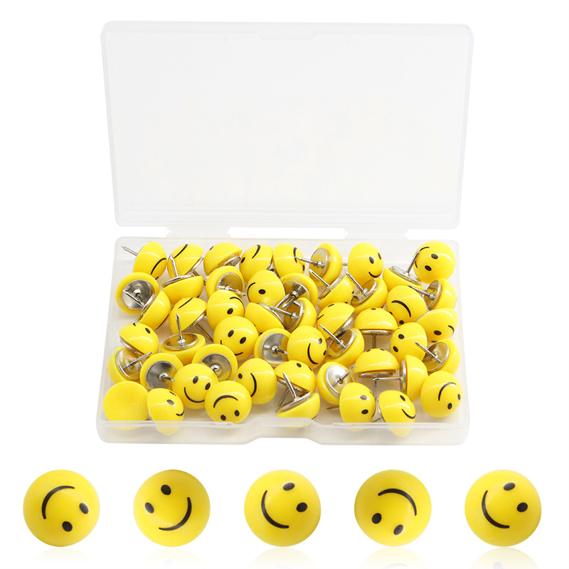 50枚搞怪微笑表情图钉绘画板软木板按钉摁钉拇指图钉DIY照片墙钉详情5