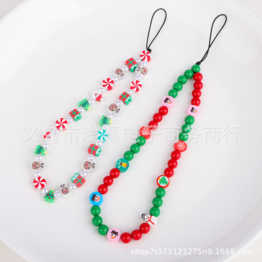 New Christmas bell DIY mobile phone chain pendant, anti-drop phone case accessory, office culture Christmas decoration pic 2