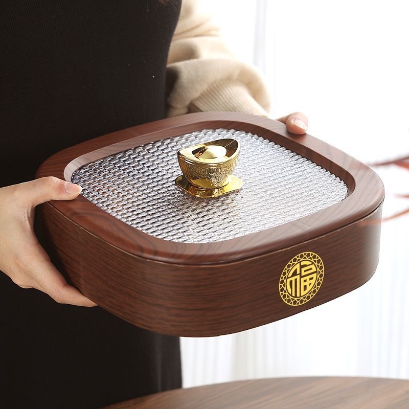 仿木纹高级感干果盒客厅家用坚果盘2025新款瓜子零食收纳糖果盒详情11