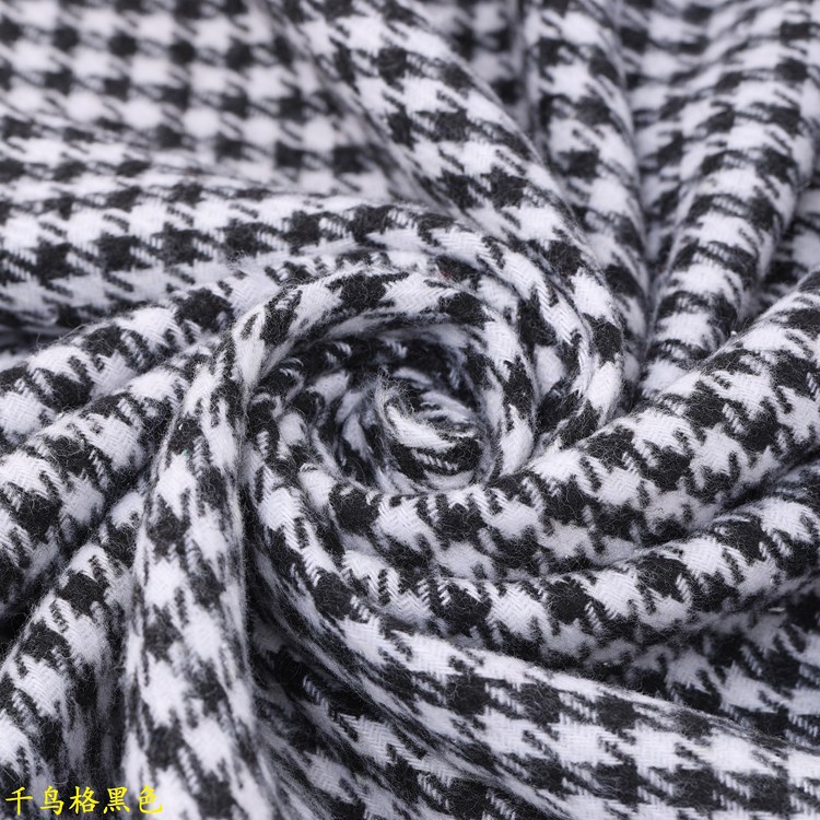千鸟格粗棉纱色织提花布收纳盒包装时尚小香风外套汽车坐垫布料纺织棉类平布详情44