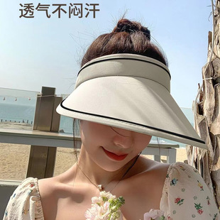 韩版uv空顶遮阳防晒帽子防紫外线大帽檐户外骑行防紫外线可折叠夏详情5