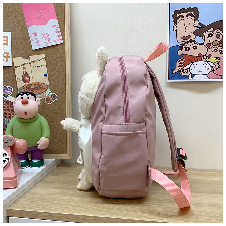 可爱拉布布少女双肩包新款卡通创意玩偶背包萌趣软妹休闲学生书包详情43