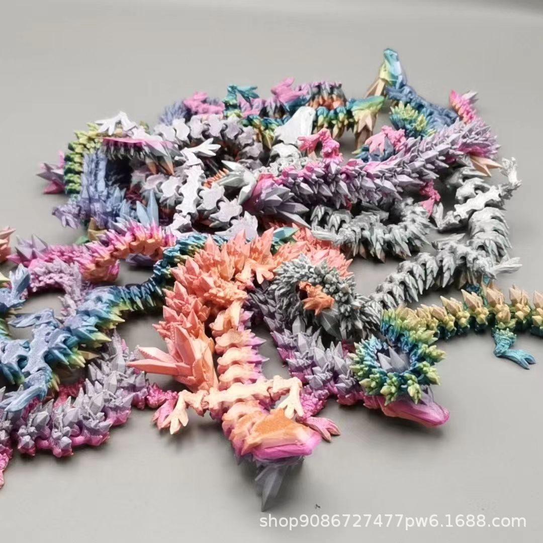 爆款3D打印宝石龙摆件水晶龙大号龙蛋套装关节龙玩具手办批发创意详情14