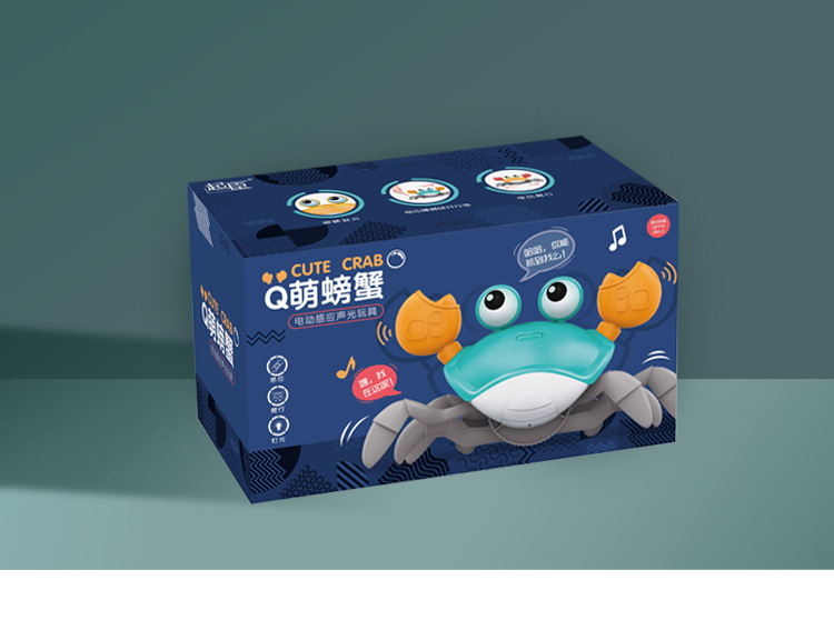 跨境同款电动感应螃蟹玩具儿童充电螃蟹发光音乐避障逃跑婴儿爬行详情13