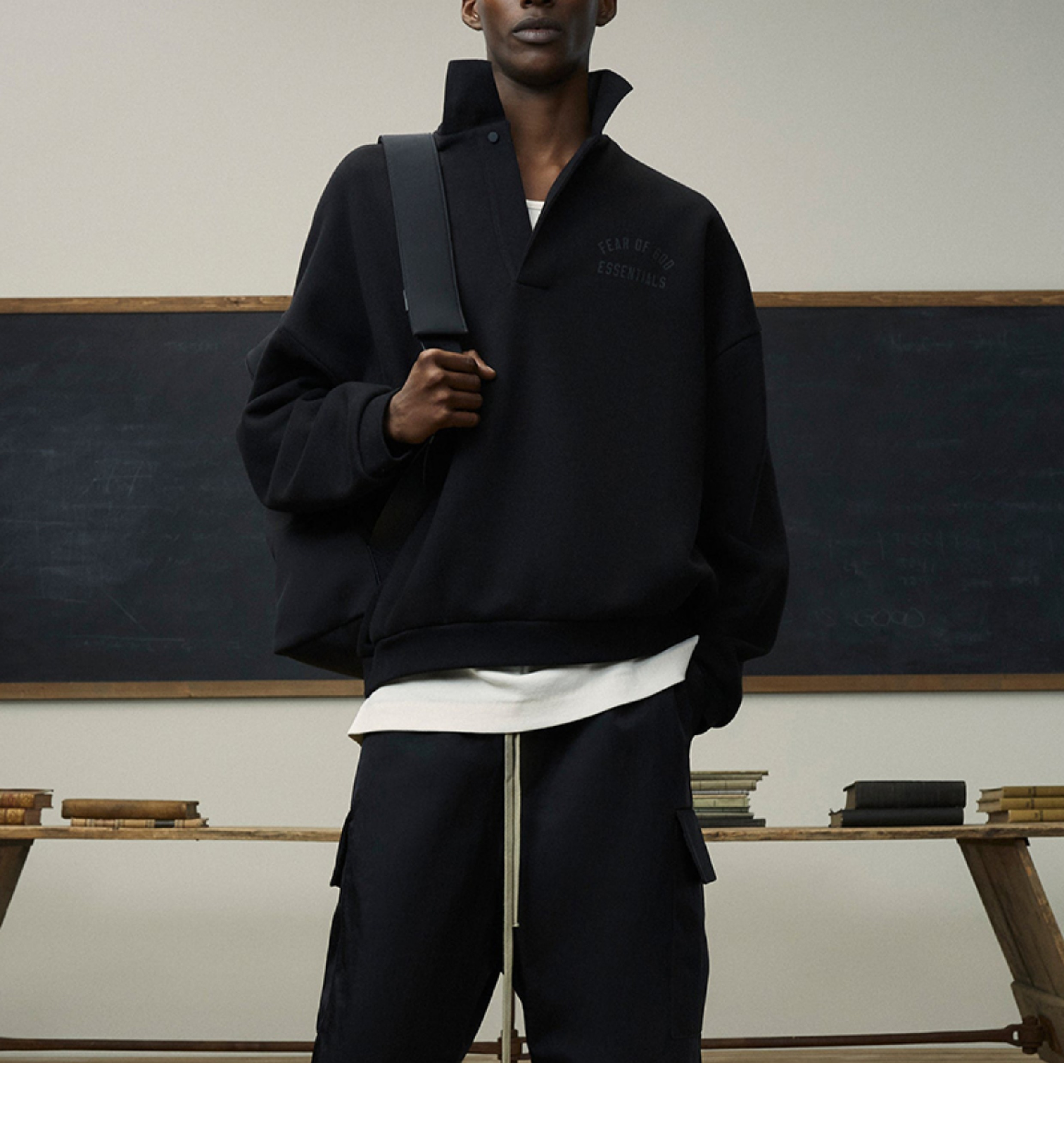 高品质24FALL复线ESSENTIALS HHH美式秋冬加绒潮POLO长袖卫衣男女详情4