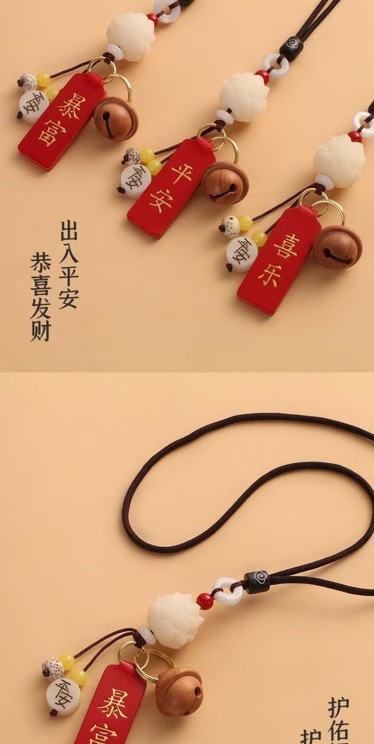 The new car pendant, the Bodhi lotus pendant, is the same popular style as the peace and joy charm rearview mirror pendant pic 10