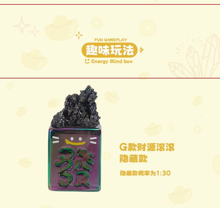 猫猫PAI福运将至能量盲盒卡通创意设计桌面摆件萌趣水晶摆件盲盒详情11