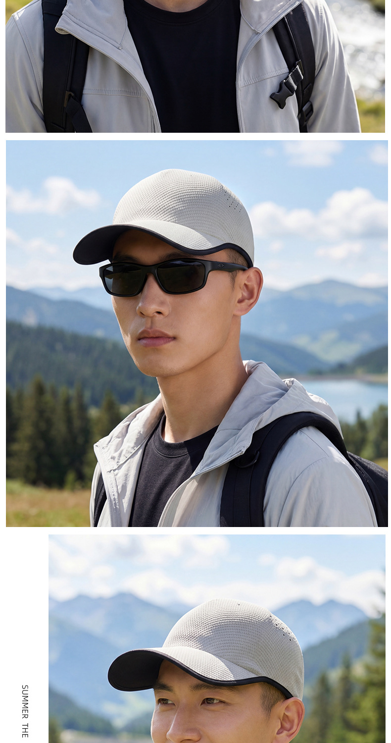 Seamless one-piece baseball cap for men and women, outdoor casual sports baseball cap, summer breathable and convenient sun protection cap pic 11