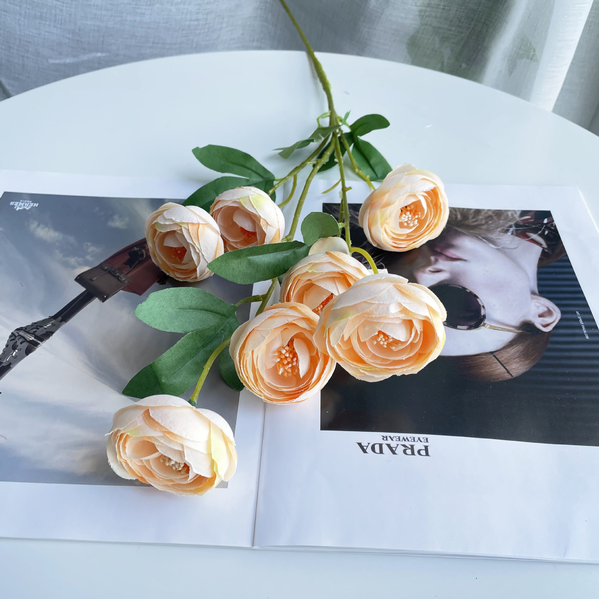 7-head exquisite tea rose peony artificial flowers wholesale wedding set decoration flowers, wedding hall prop flowers pic 7