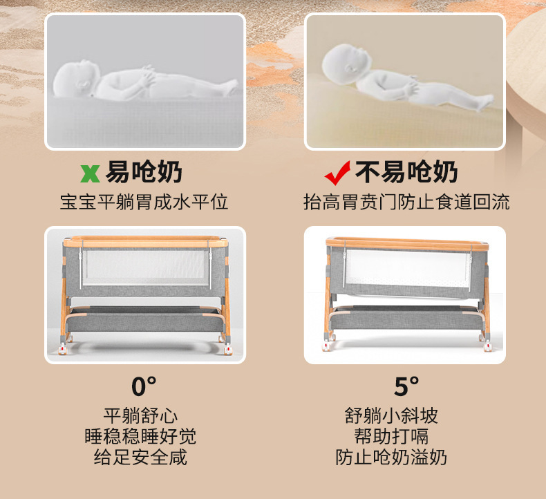 铝合金婴儿床可移动便携式摇篮床可折叠多功能bb床新生儿拼接大床详情12