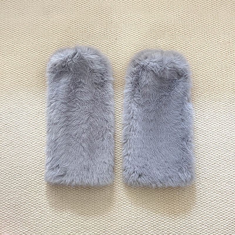 秋冬季加厚保暖腿套仿狐狸毛袜套手套两用辣妹个性ins风毛绒脚套详情17