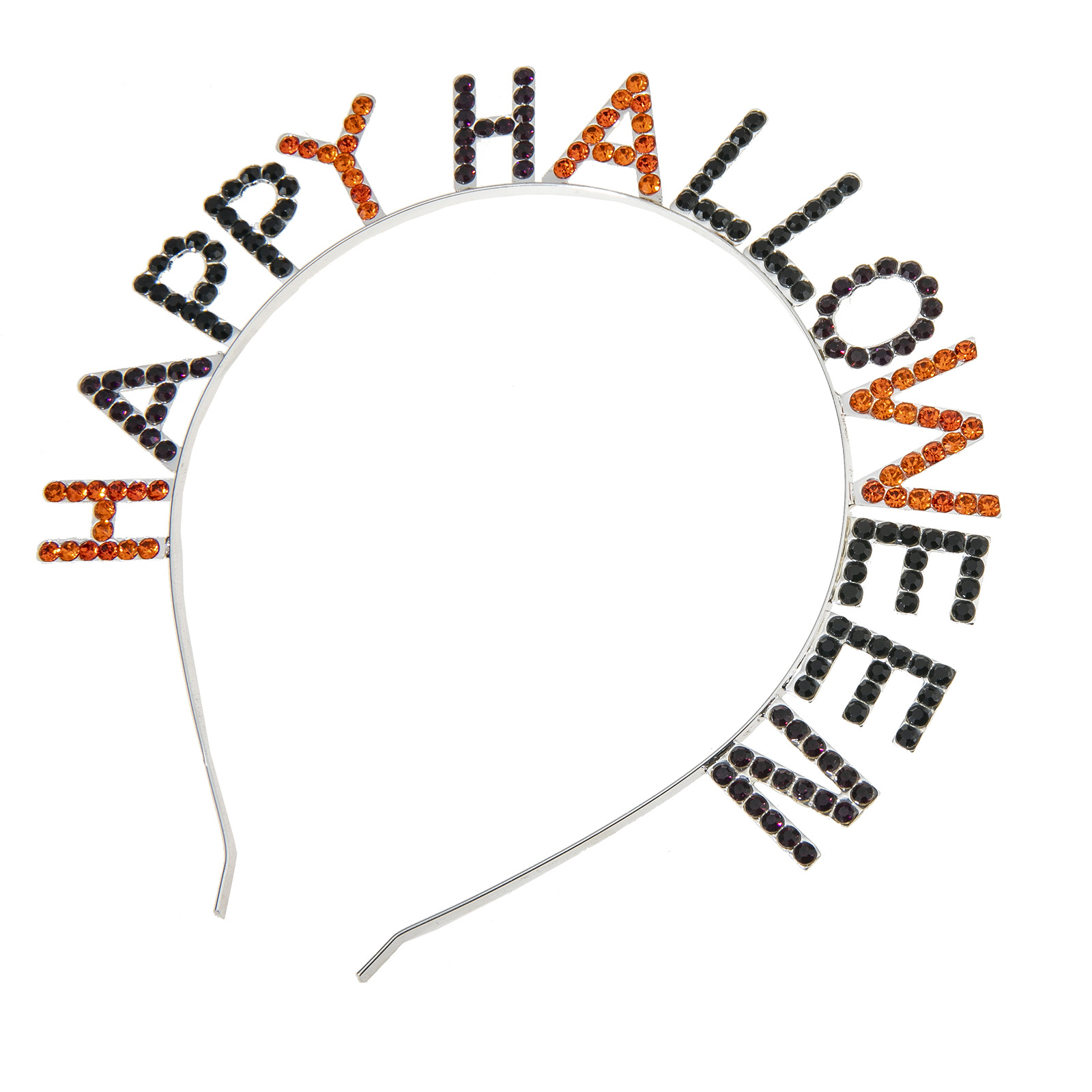 欧美跨境万圣节快乐 HAPPY HALLOWEEN 字母彩色水钻发箍派对发饰详情9
