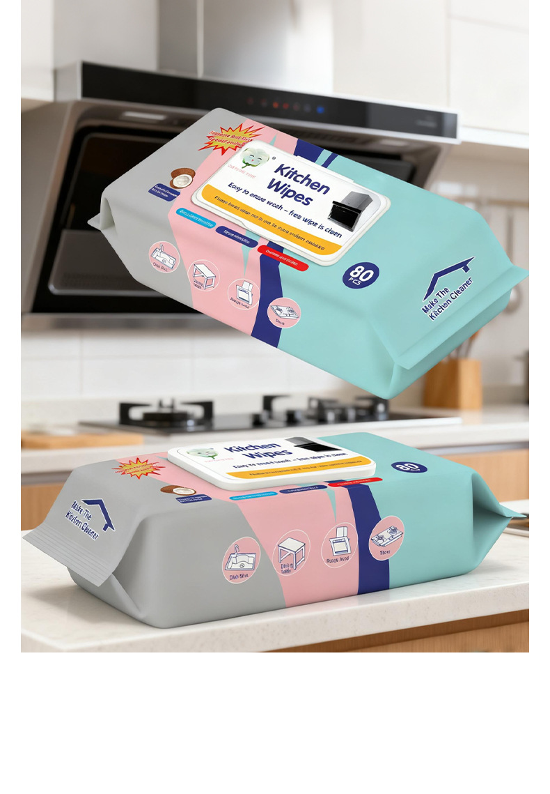 厨房湿巾去污去油湿巾家用加大清洁油烟机专用厨房湿巾工厂批现货详情11