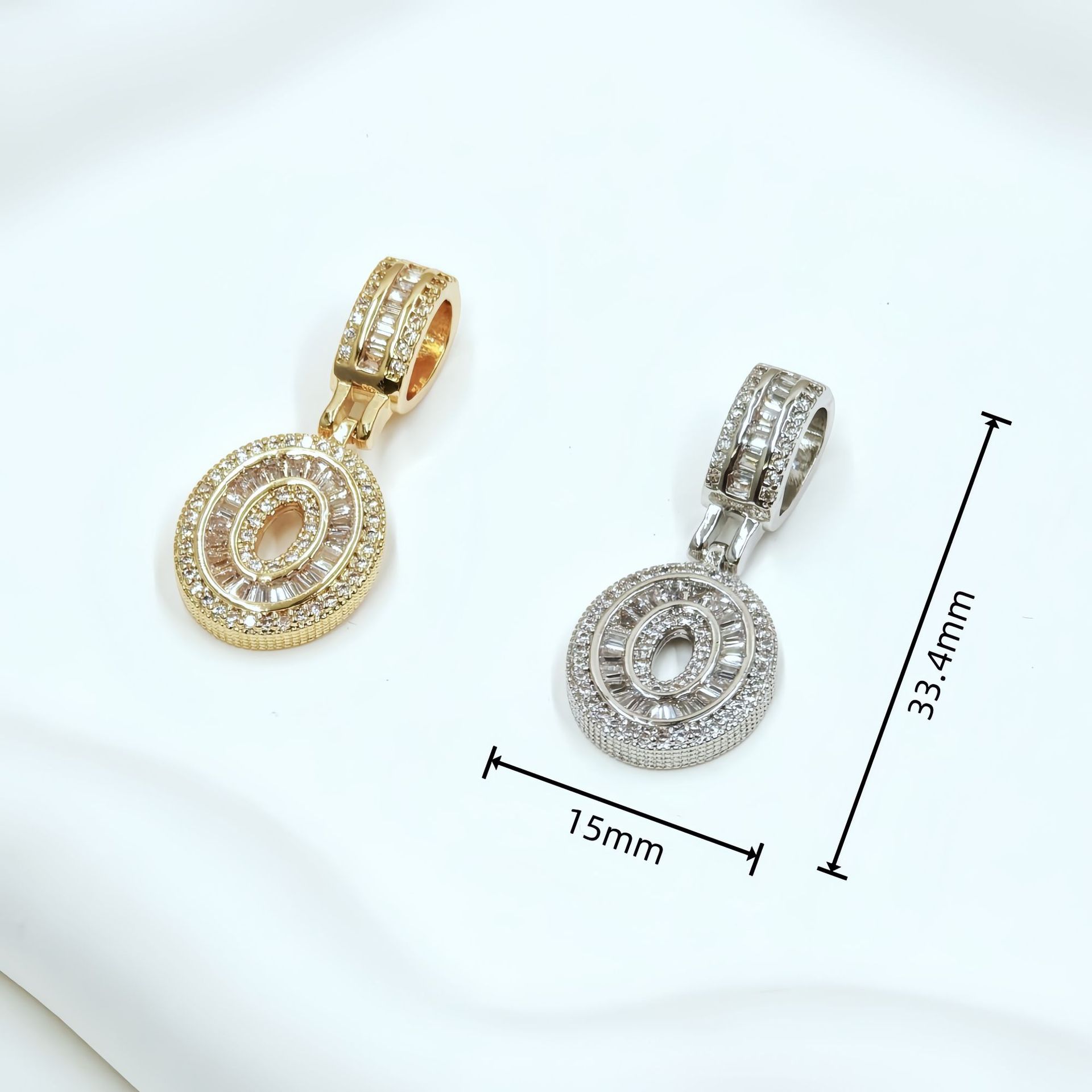 跨境欧美热卖铜镶锆石时尚个性嘻哈26个冰糖字母吊坠项链饰品批发详情18