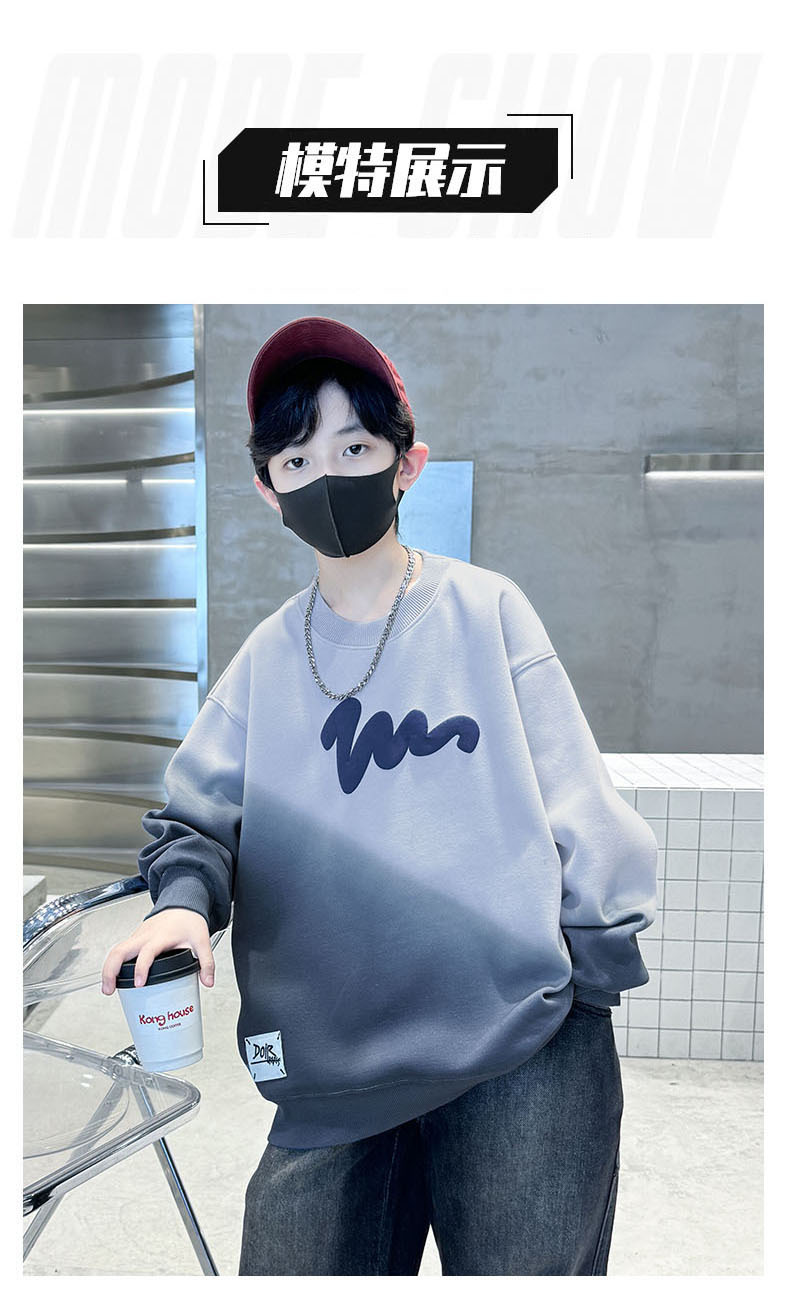 男童卫衣长袖秋装扎染新款字母印花学生帅气中大童春秋季上衣男孩详情6