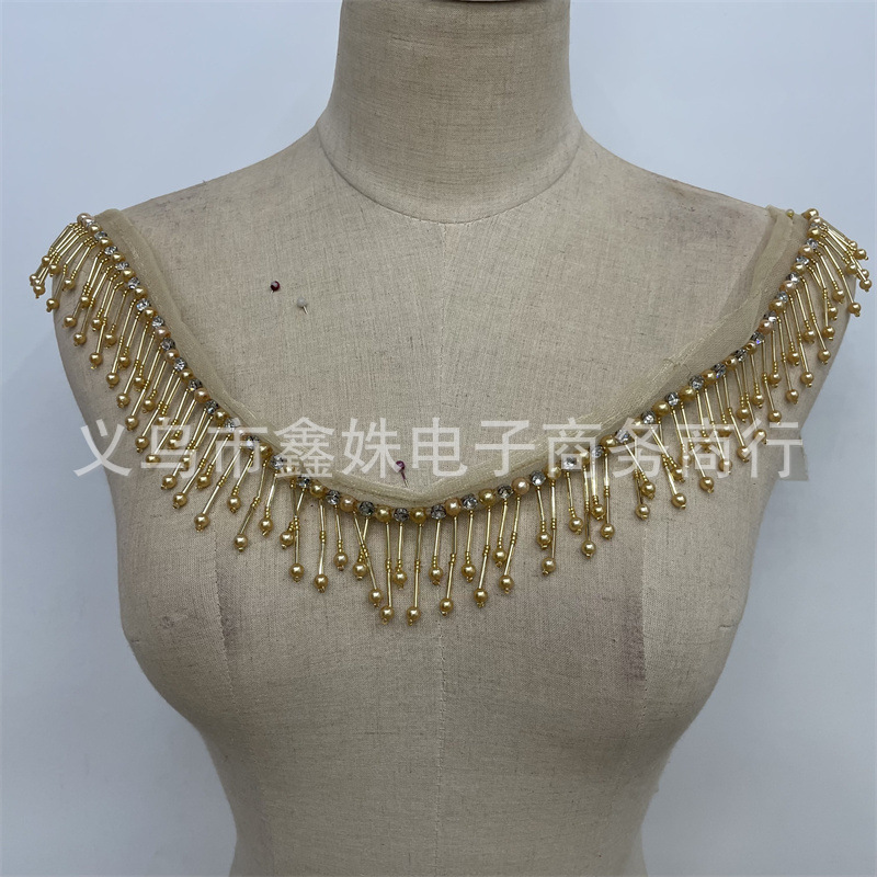 珍珠手工流苏花边DIY服装服饰辅料吊珠纱带详情3