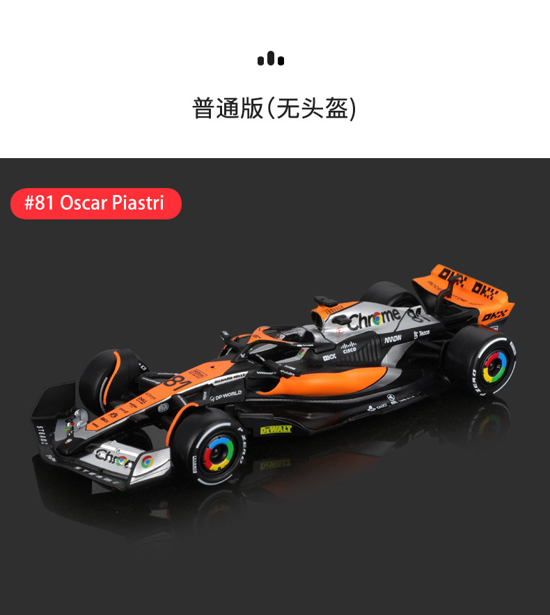 Bburago 1:43F1 racing car MCL60 McLaren 2023 simulation alloy car model toy car pic 14