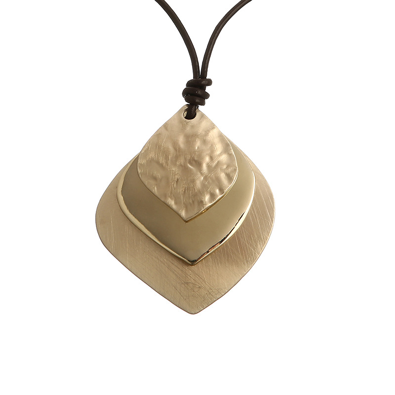 跨境饰品亚马逊爆款热卖项链欧美风时尚几何金属女混色长款毛衣链详情4