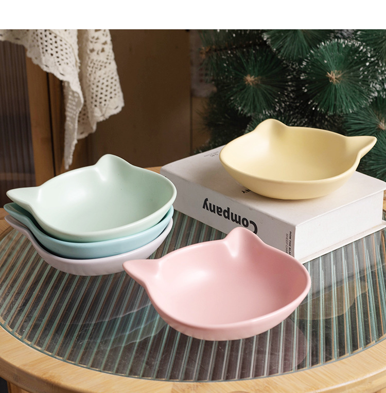 Cross-border cat bowls, ceramic can plates, saucers, cat food bowls, rice bowls, anti-knock cat water bowls, dog bowls, new food bowls pic 5