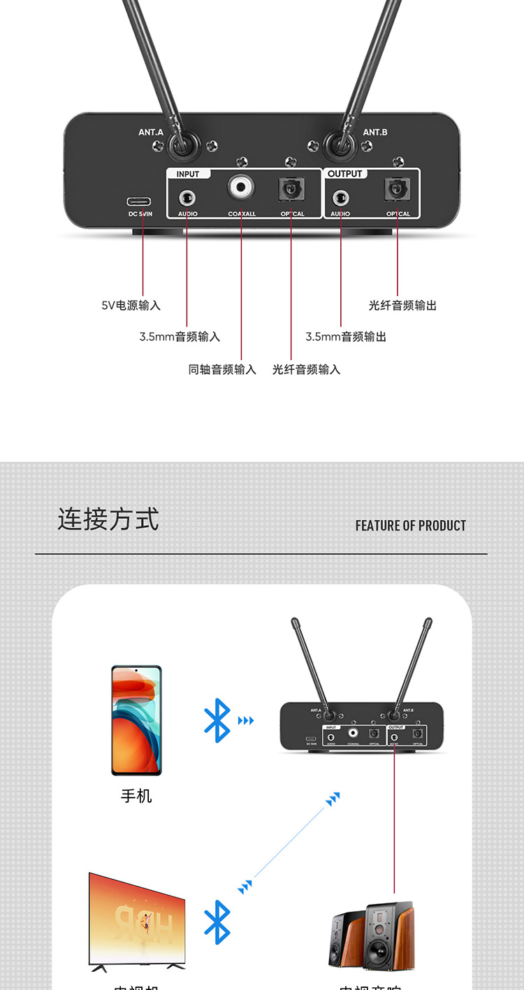 Cross-border private model U-band charging wireless microphone, one-to-two for TV, KTV, mobile phones, computers, singing, dynamic microphone pic 37