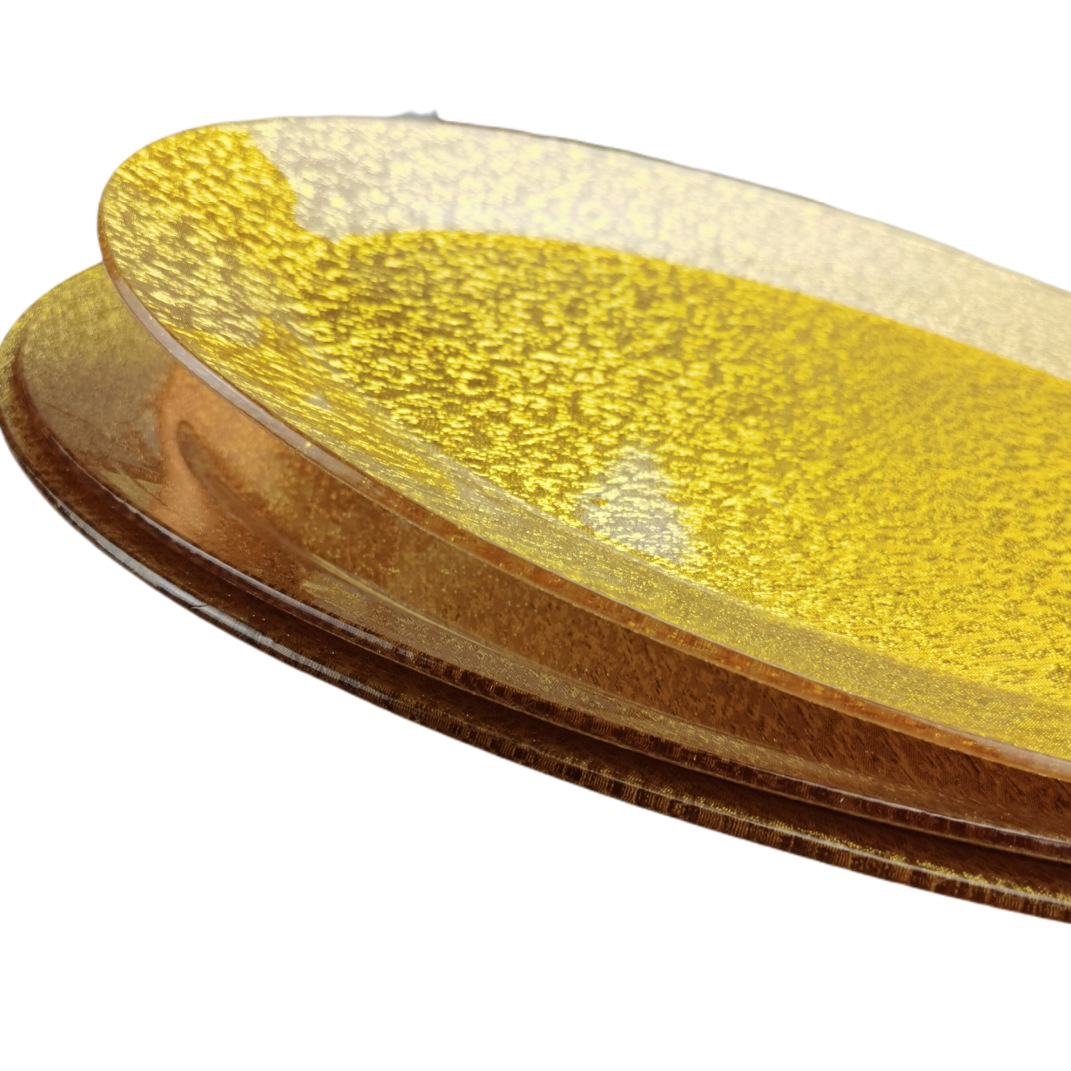 亚克力金色蛋型刺身盘长方形加厚塑料烤乳猪托盘水果盘菜碟子平盘详情10