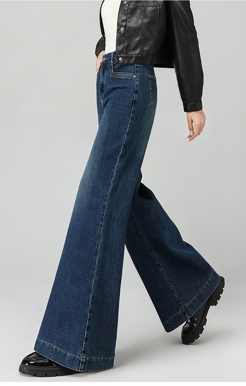 Spring and autumn slightly flared wide-leg jeans for women, petite flared pants that accentuate the hips and make one look slimmer, large-sized pants for women pic 42