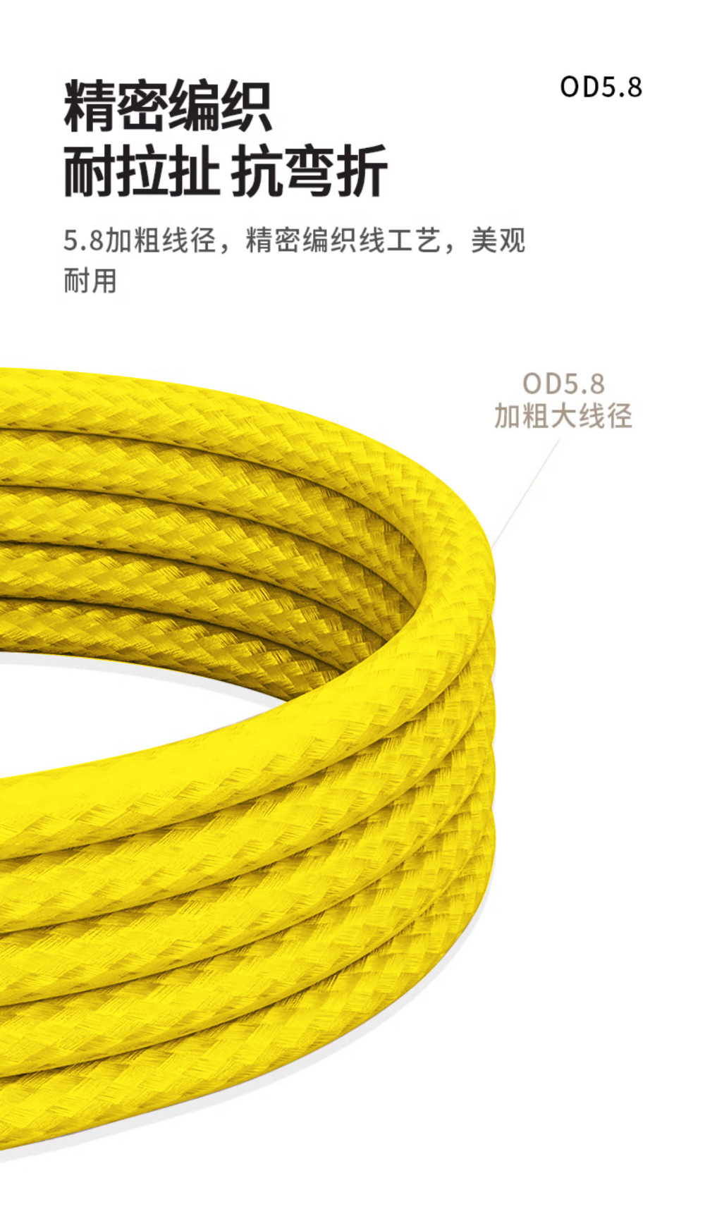 跨境挂脖渐变挂绳PD60W快充数据线适用苹果华为手机二合一充电线详情16