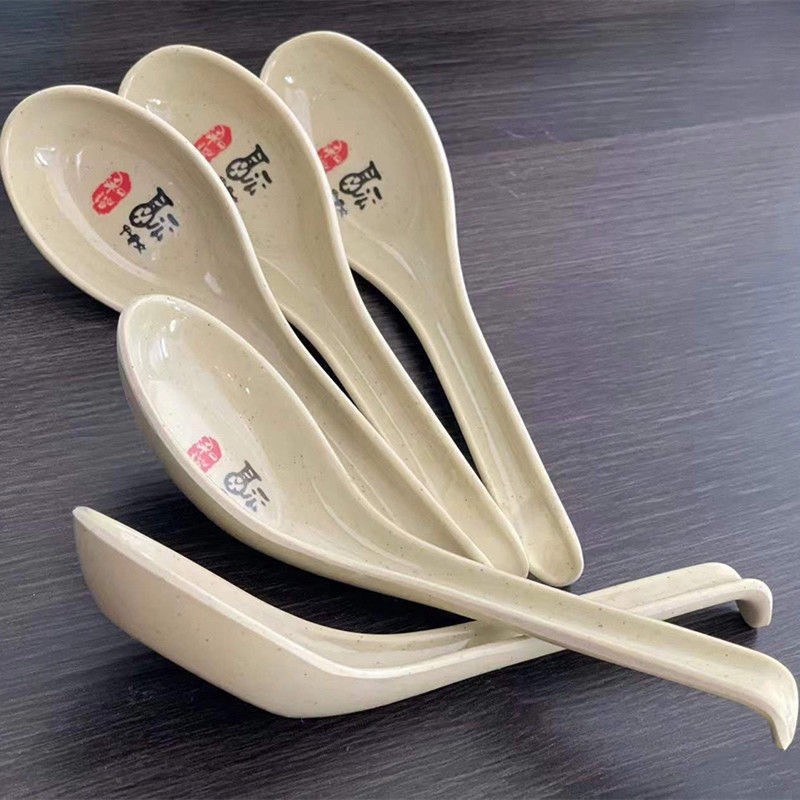 纳福字密胺仿瓷长柄勺子餐馆商用塑料勺子家用馄饨饭店快餐烫勺批详情6