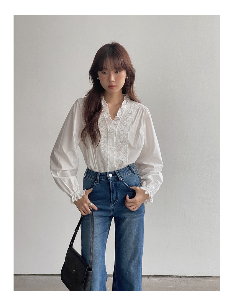 【90s Retro Horn 】 Ge Ming High-waisted slightly flared jeans for Women 2025 Spring New floor-length Pants R155H pic 41