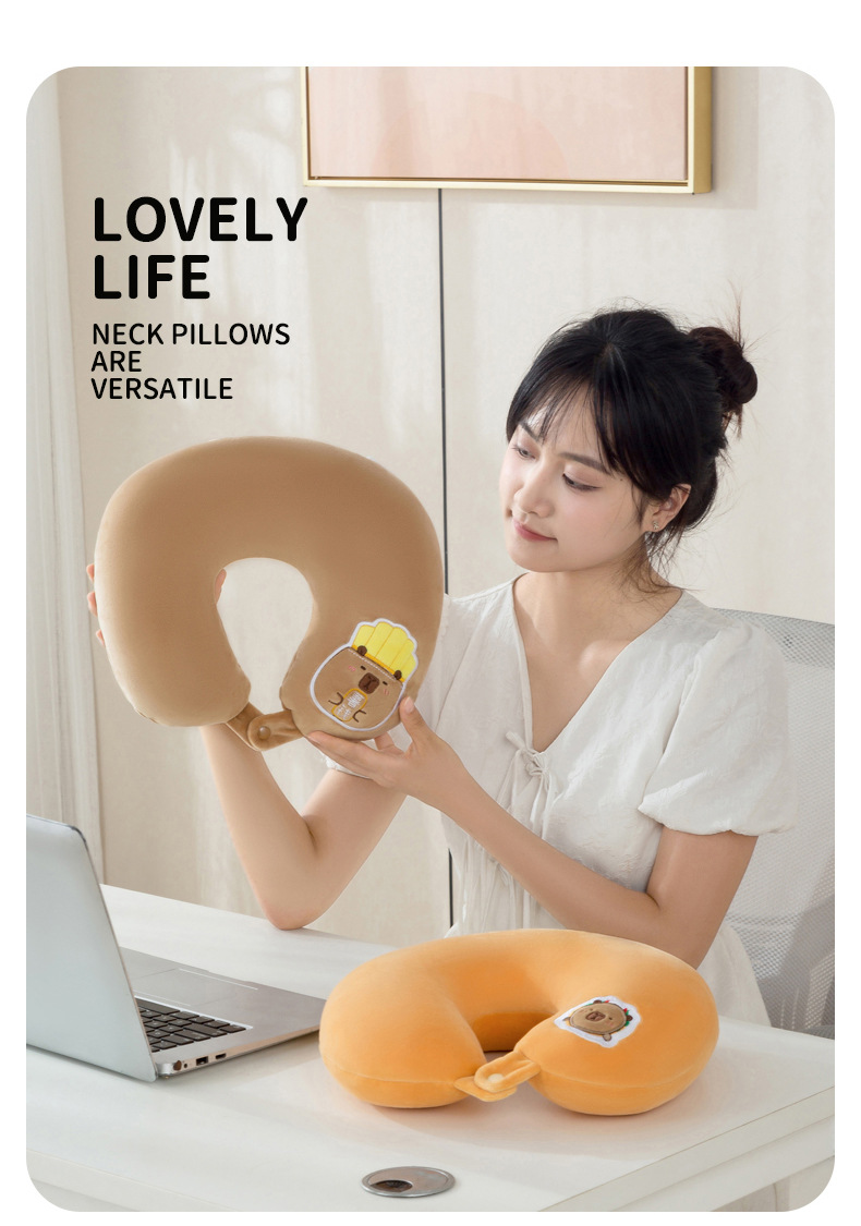 Kabibala transformable pillow, hamburger and French fries edge doll, U-shaped pillow, Fun pillow, multi-functional transformable pillow wholesale pic 15