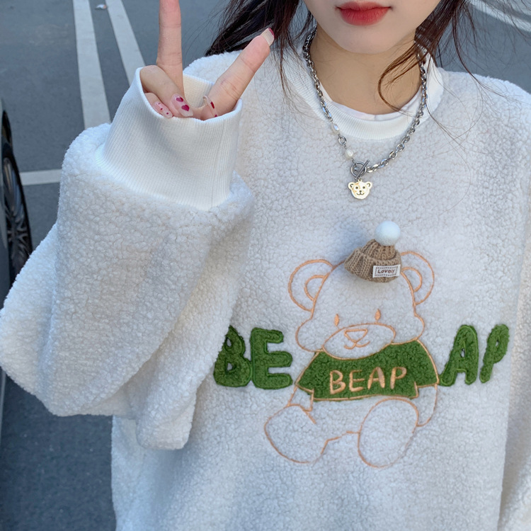 Here are two new autumn 2024 embroidered loose long-sleeved sweatshirts for women pic 16
