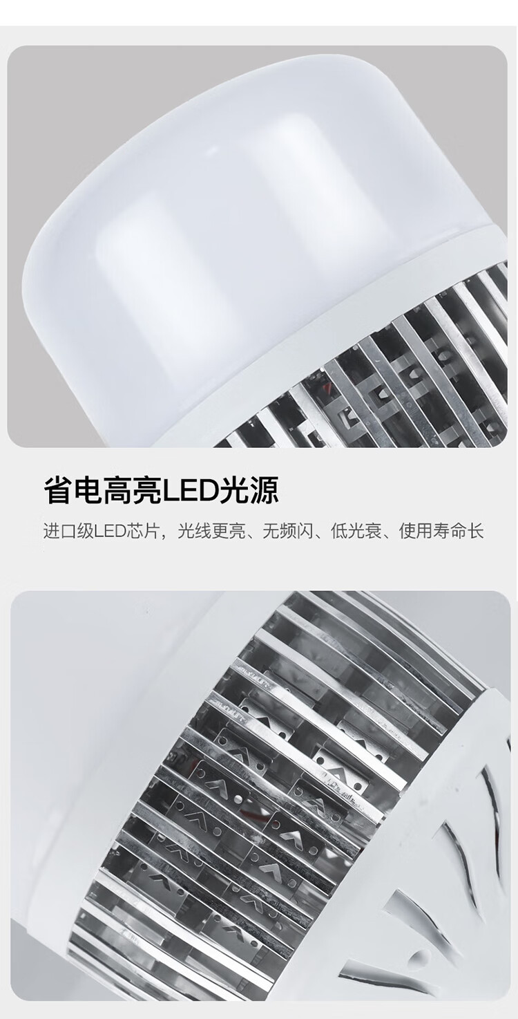 鳍片节能超亮LED灯泡螺口大功率e27球泡灯工厂照明灯厂房车间吊灯详情13