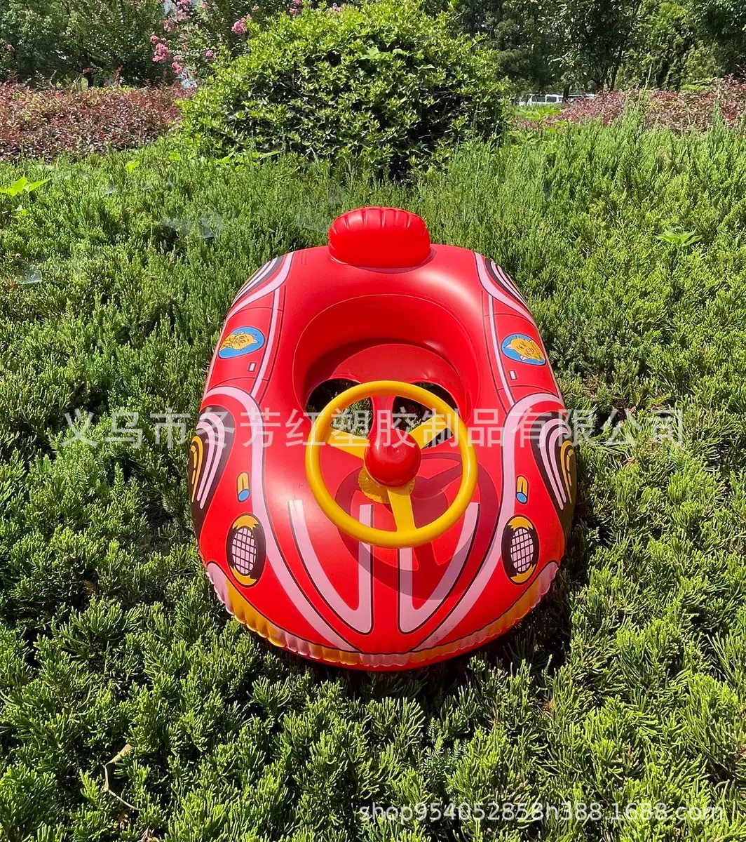 厂家直供新款热销宝宝游泳艇儿童座圈加厚带喇叭方向盘充气小游艇运动户外游泳用品游泳圈详情7