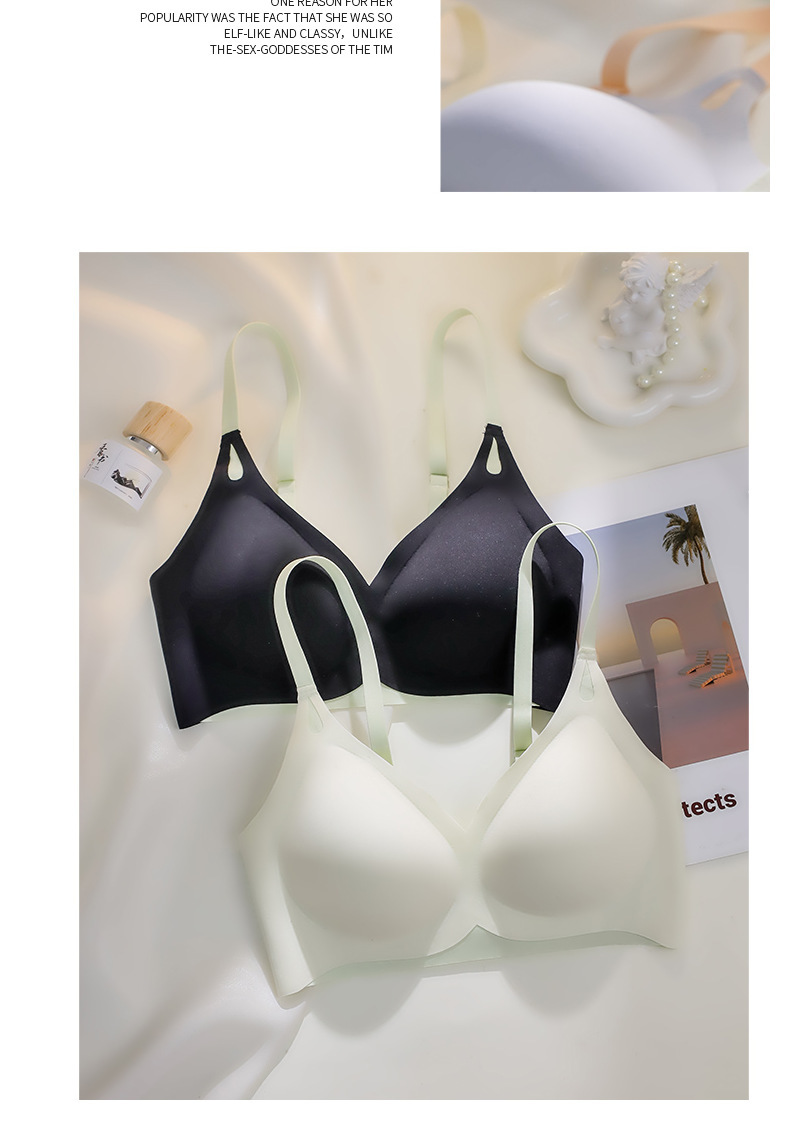 云朵无痕内衣女小胸上托聚拢透气防下垂无钢圈一片式薄款美背文胸详情13