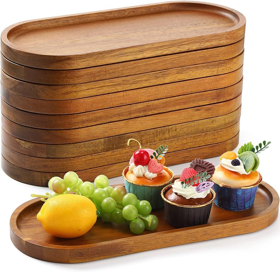 Japanese-style acacia wooden tray, rectangular dinner plate, heat-insulating solid wood grain plate, oval breadboard, teacup plate manufacturer pic 5
