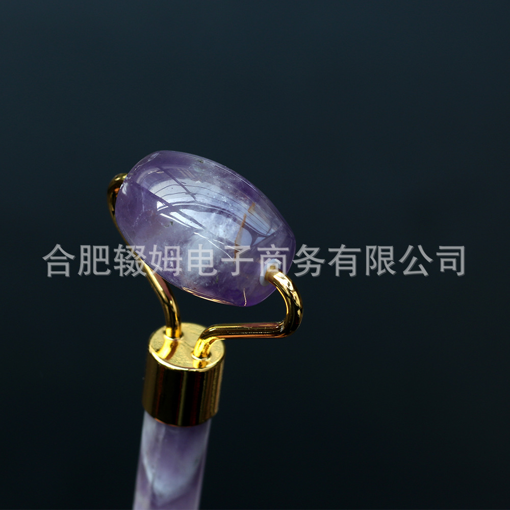 工厂直销紫水晶玉石滚轮按摩器专用脸部刮痧按摩美容棒美容院推拿馆用详情47