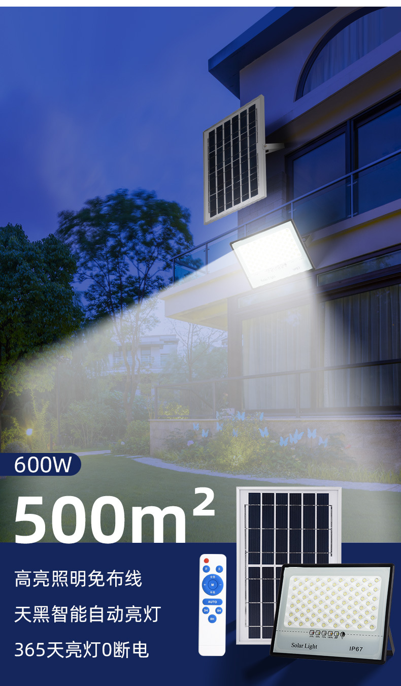 Cross-border solar lights, starry sky floodlights, household outdoor garden lights, waterproof led solar sensor lights pic 13