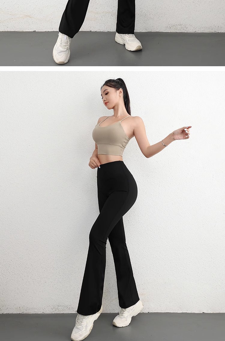 lulu foreign trade high-waisted, hip-lifting flared pants, seamless nude yoga fitness pants for women pic 28
