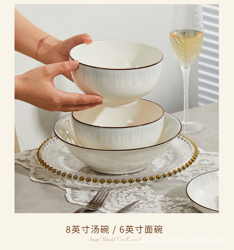 景德镇陶瓷碗吃饭碗家用泡面碗米饭碗汤碗盘子碗具套装餐具碗碟盘详情17