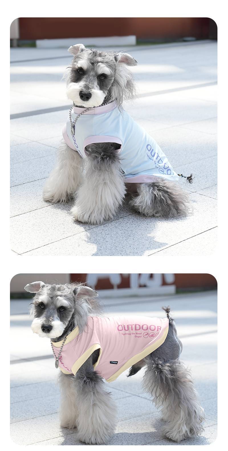 春夏季狗狗凉感两脚印花外穿服比熊雪纳瑞小狗狗衣服详情8