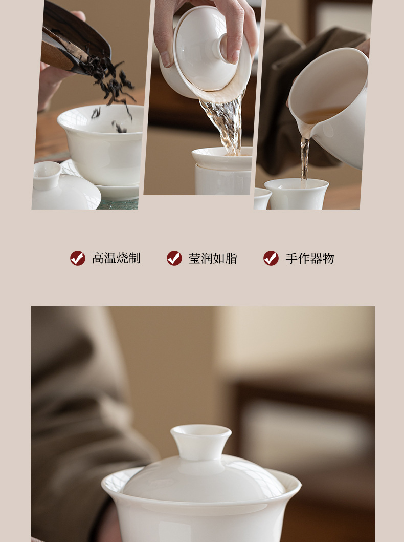 A high-end household Dehua Gongfu tea set gift box set with a printed logo pic 4