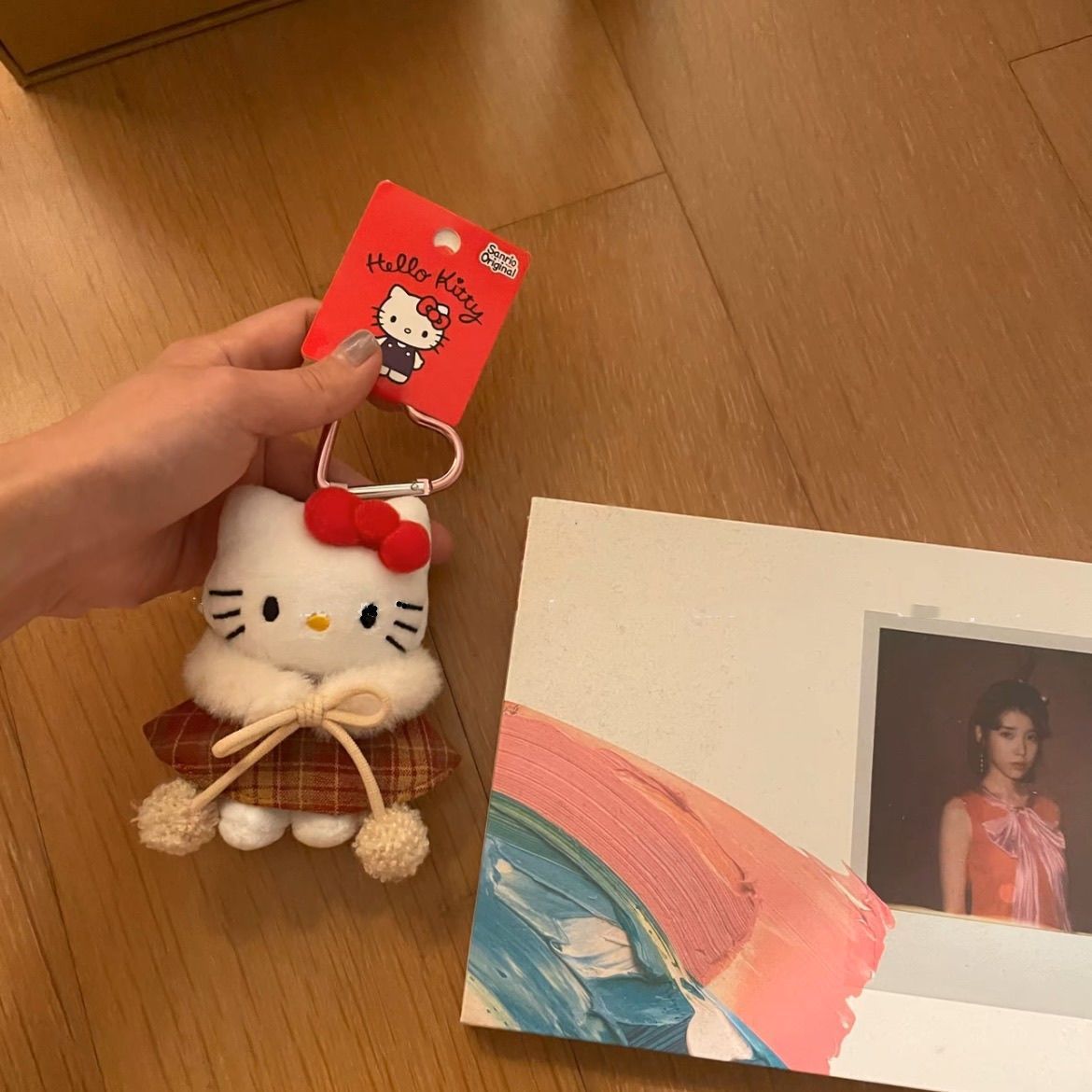 韩系ins斗篷hellokitty挂件可爱凯蒂毛绒公仔玩偶钥匙扣包包挂饰详情3