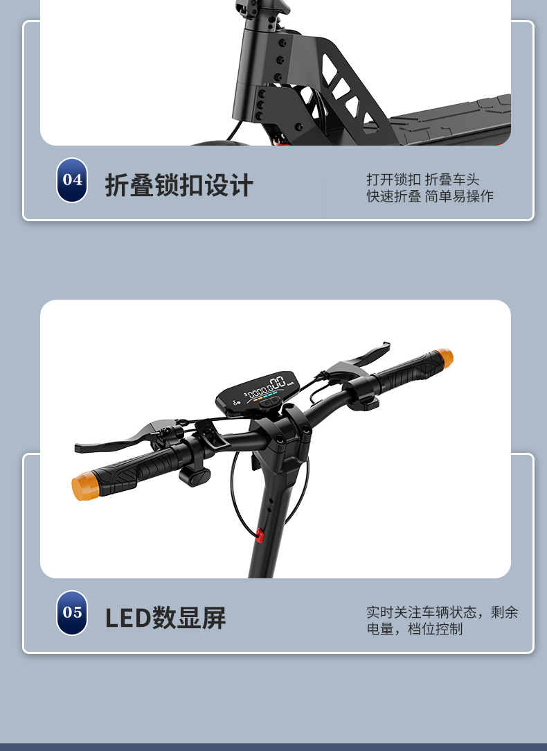 Wholesale of 48V electric scooters with lithium batteries, adult folding chauffeur mini mounts, and small commuter electric vehicles pic 13