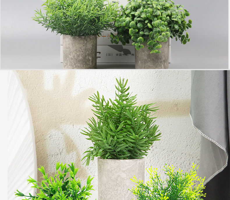 仿真绿植盆栽纸浆盆家居装饰商超文化办公园艺工厂定制仿真植物摆件详情8