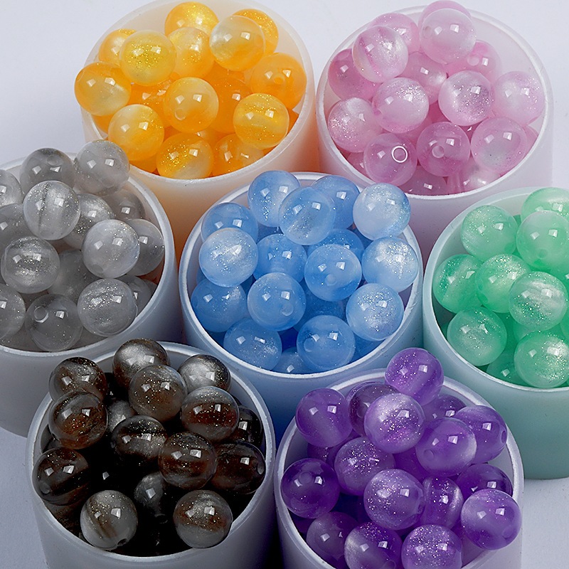 10/12mm光变珠子变色珠子树脂圆珠直孔散珠子diy手工手串项链材料详情2